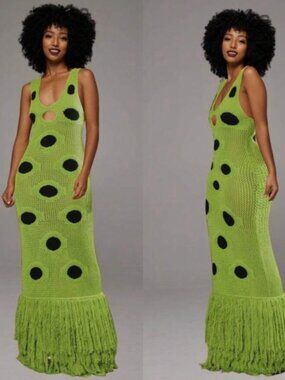 Green Polka Dot Maxi Dress